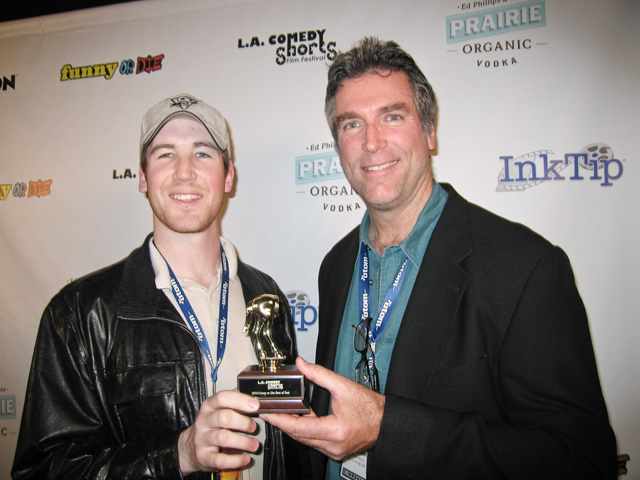 Justin Lutsky and Clint Carmichael at the LA Comedy Shorts Fest 2010 awards ceremony.