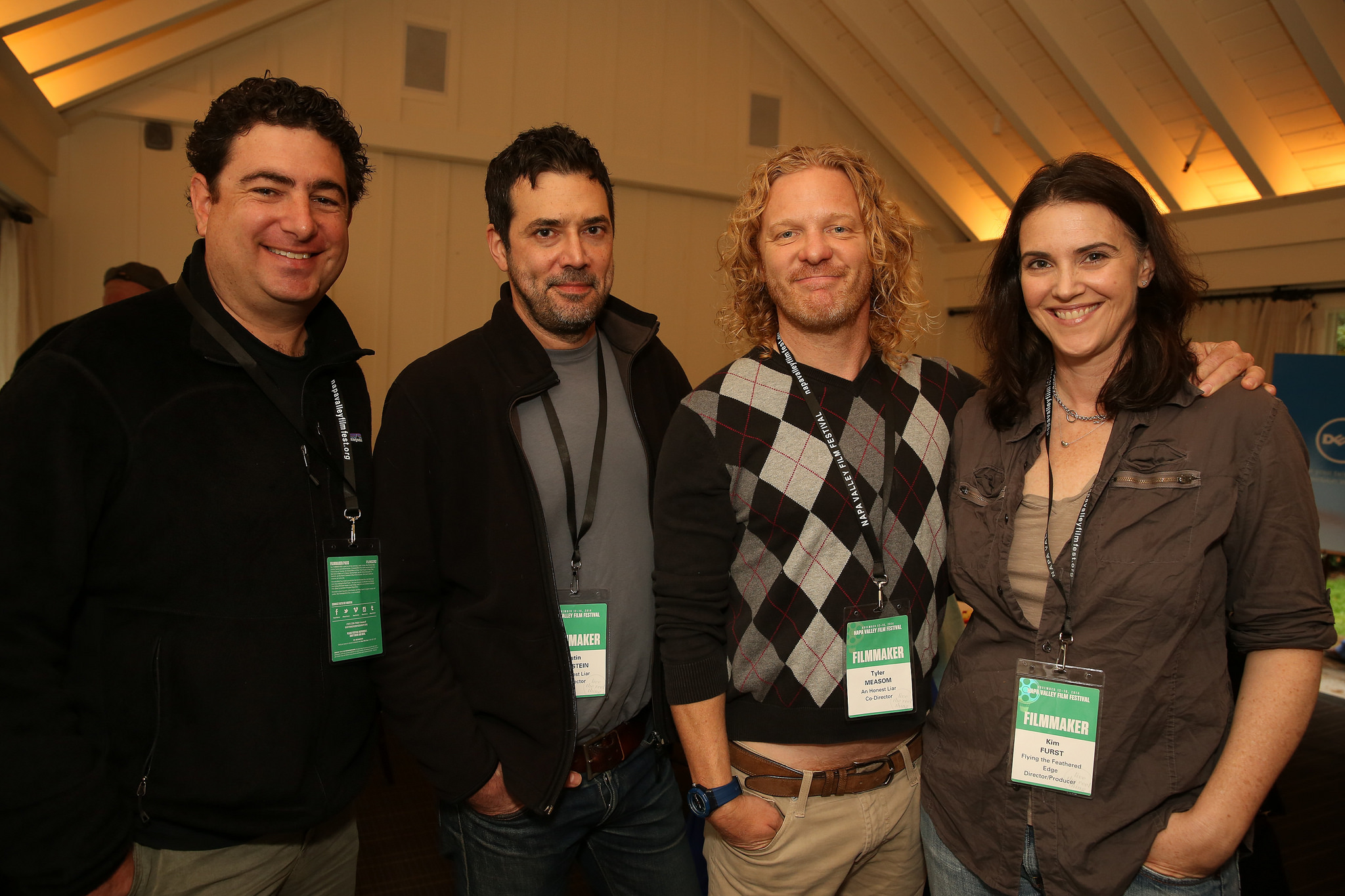 NAPA, CA - NOVEMBER 13, 2014: Filmmakers in Best Documentary competition at the 2014 Napa Valley Film Festival Joe Piscatella, Justin Weinstein, Taylor Measom, and Kim Furst participate in the Dell Precision Docu-Challenge.