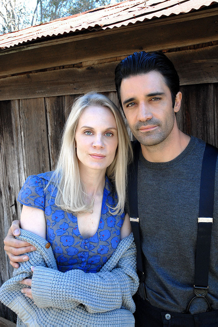 Hallie Shepherd as Vera Cornish and Gilles Marini as Bruno Travert in the World War II film The Last Rescue.