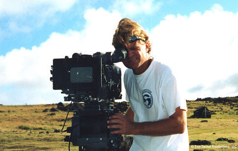 A day at the office for Director Dana Brown in Rapa Nui (Easter Island).