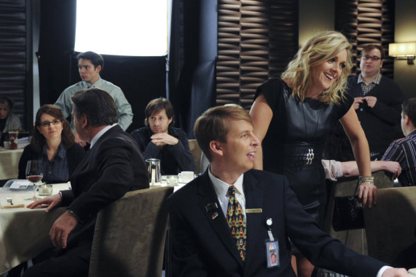 Still of Alec Baldwin, Jane Krakowski, Tina Fey and Jack McBrayer in 30 Rock (2006)