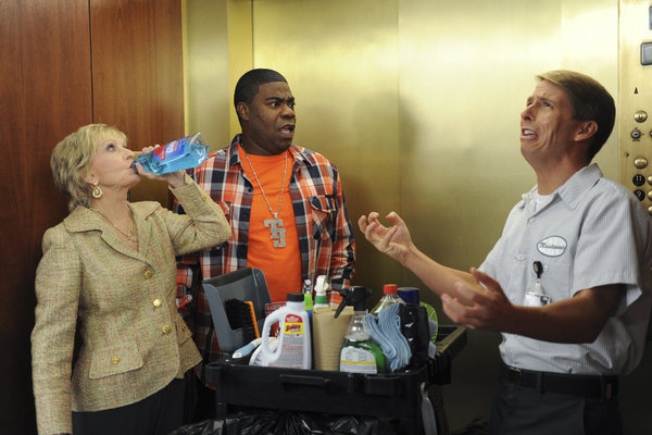 Still of Florence Henderson, Tracy Morgan and Jack McBrayer in 30 Rock (2006)
