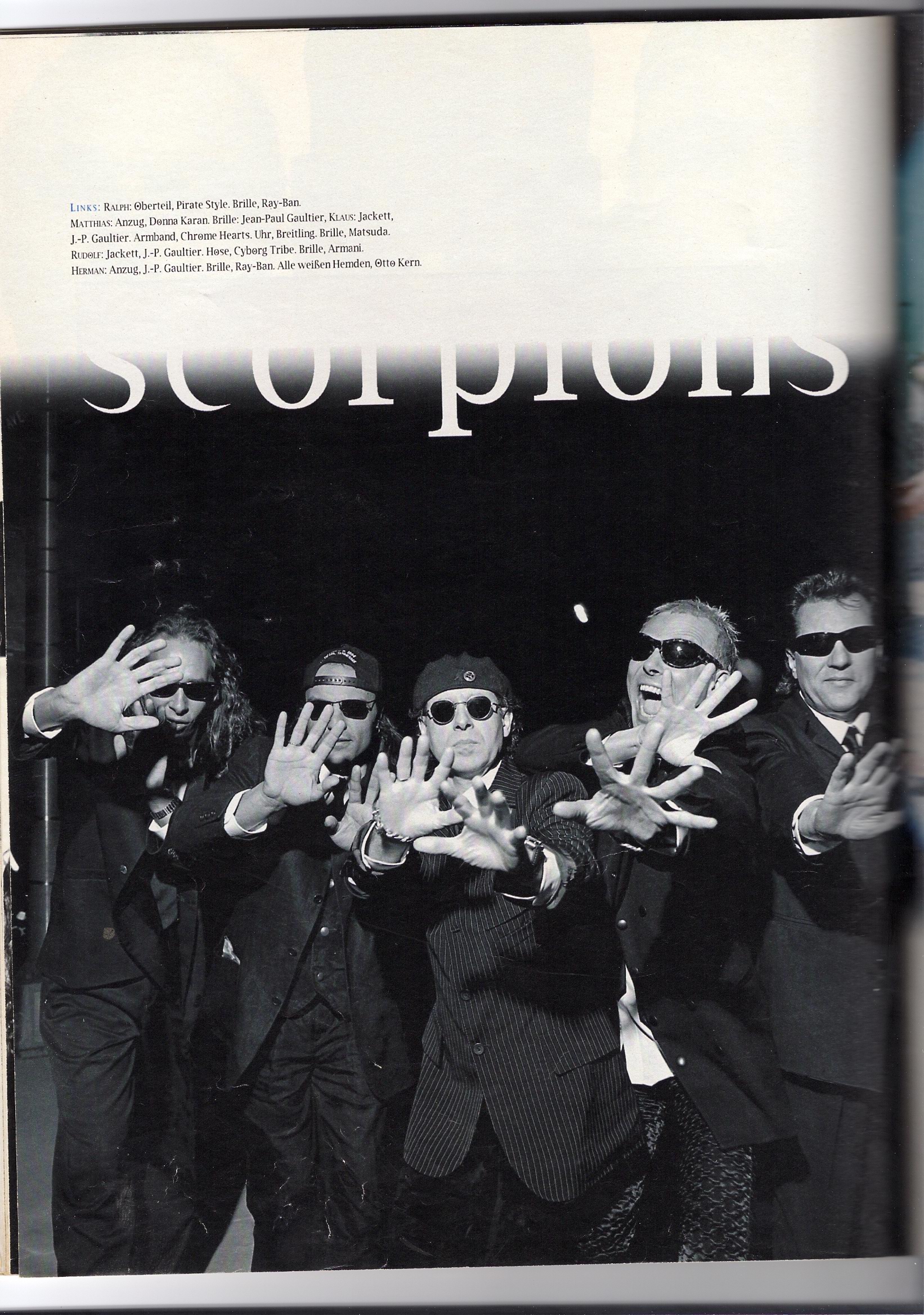 Ralph Rieckermann with Scorpions in PLAYBOY Magazine