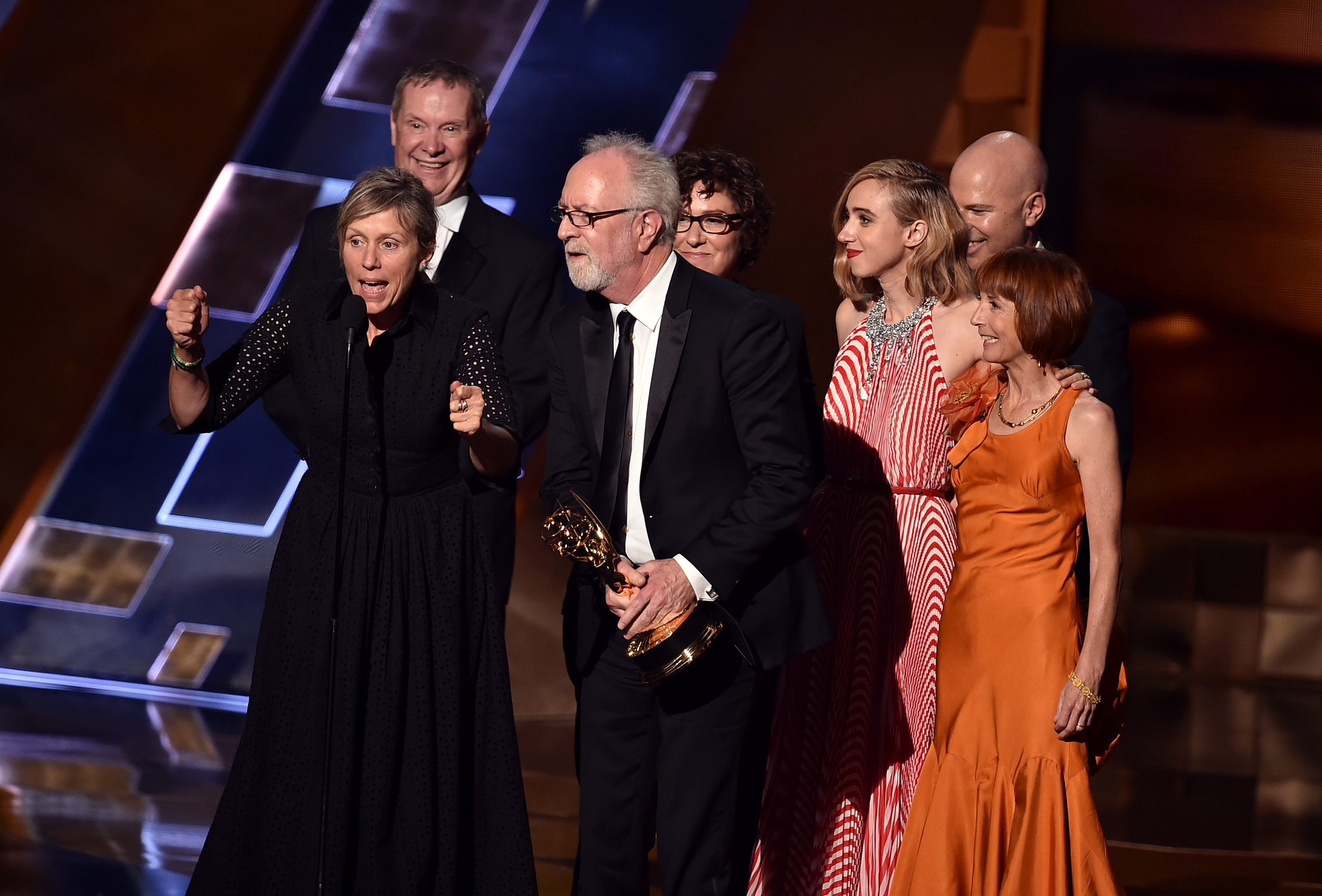 Frances McDormand, Jane Anderson, Lisa Cholodenko, Gary Goetzman and Zoe Kazan at event of The 67th Primetime Emmy Awards (2015)