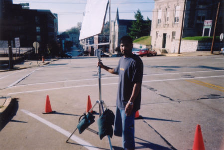 Malik Simmons on the set of 