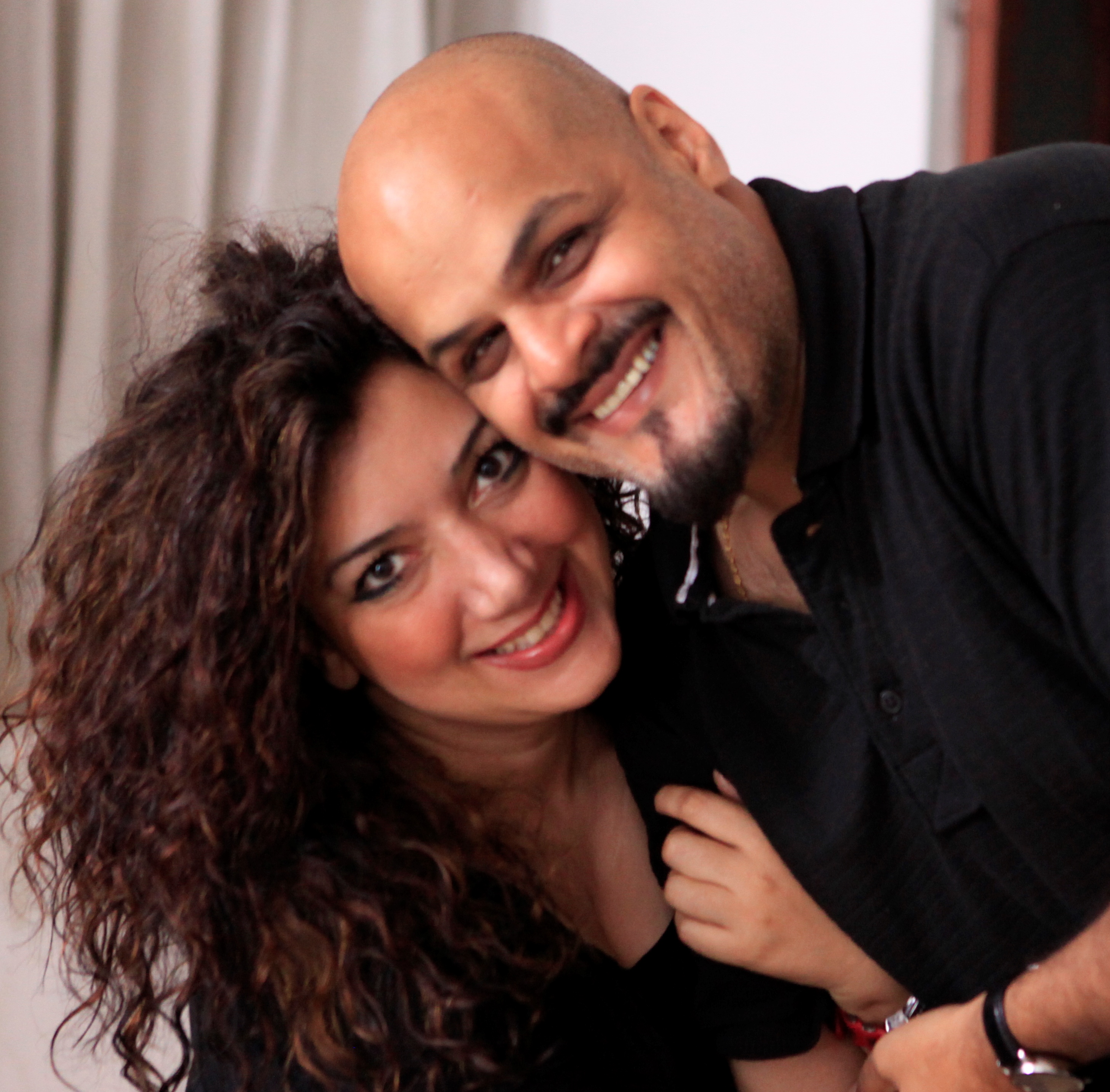Vekeana Dhillon with her husband and writing partner Puneet Sira (Producer /Director) on the sets of JI KARDA