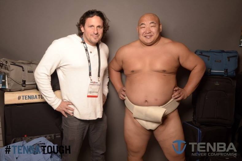 Joe Floccari and with Sumo wrestler Byamba in Las Vegas.