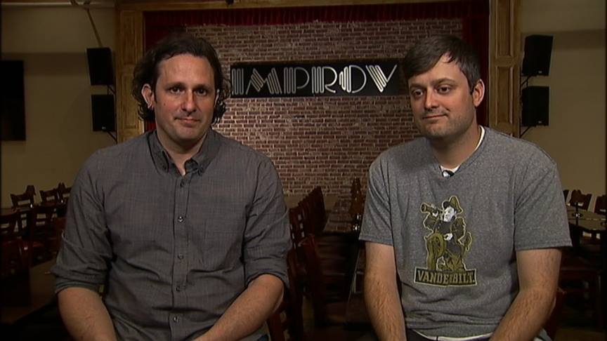 Joe Floccari with Comedian Nate Bargatze shooting a promo at The Improv