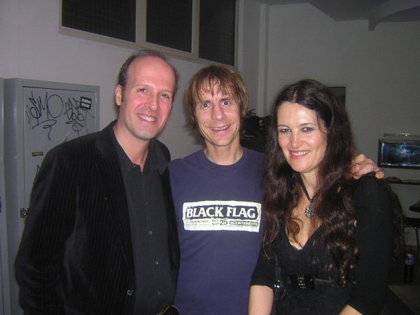 Tino Franco, Daniela Giombini and Mark Arm from Mudhoney after live concert in Rome 22-10-2009.