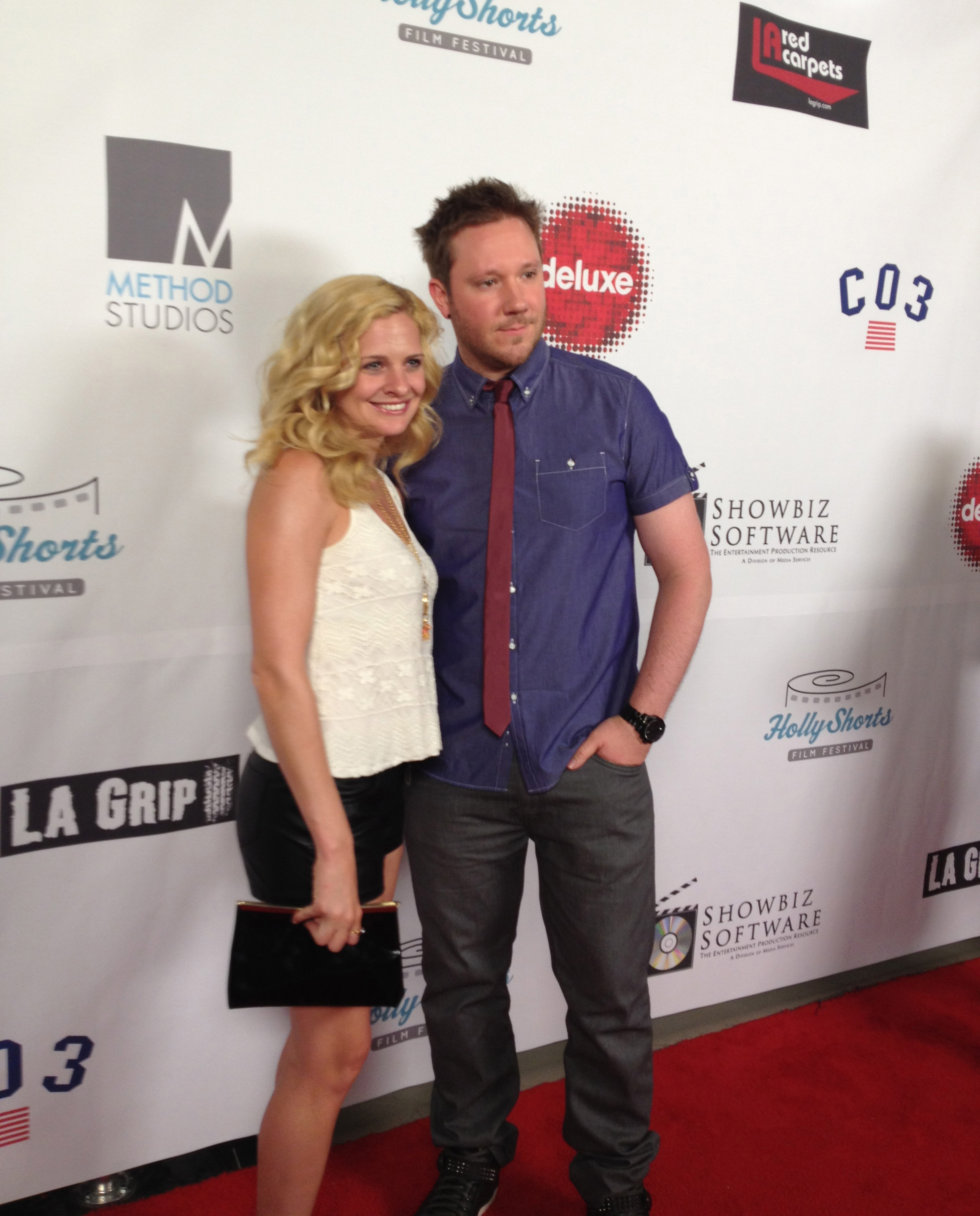 Co-Producer Ashley Eberbach & Director Brendan Gabriel Murphy on the red carpet for the screening of 