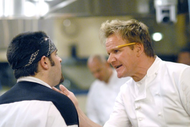 Still of Gordon Ramsay and Ben Walanka in Hell's Kitchen (2005)