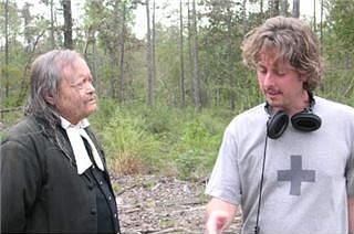 Actor Michael Purnell (the Preacher) with Director Alex Turner in 