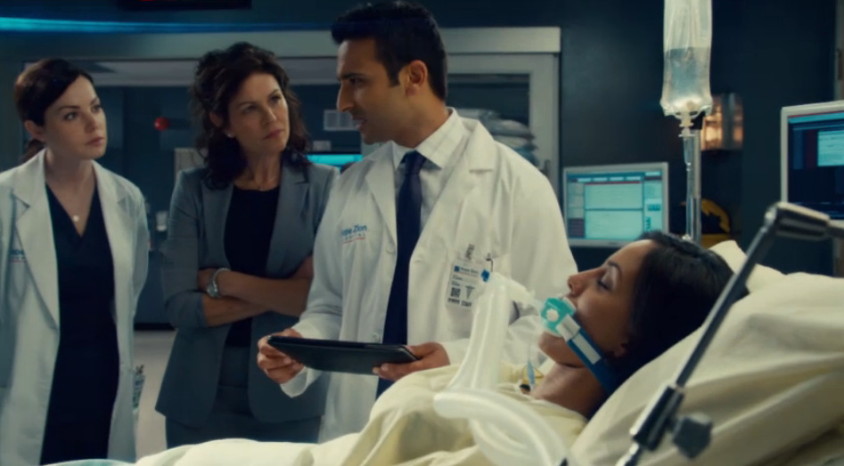 Wendy Crewson, Huse Madhavji, Erica Durance and Gia Sandhu in Saving Hope (2012)