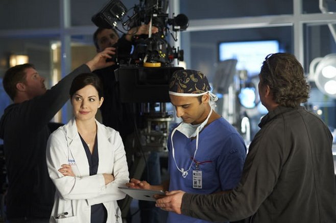 On set of Saving Hope