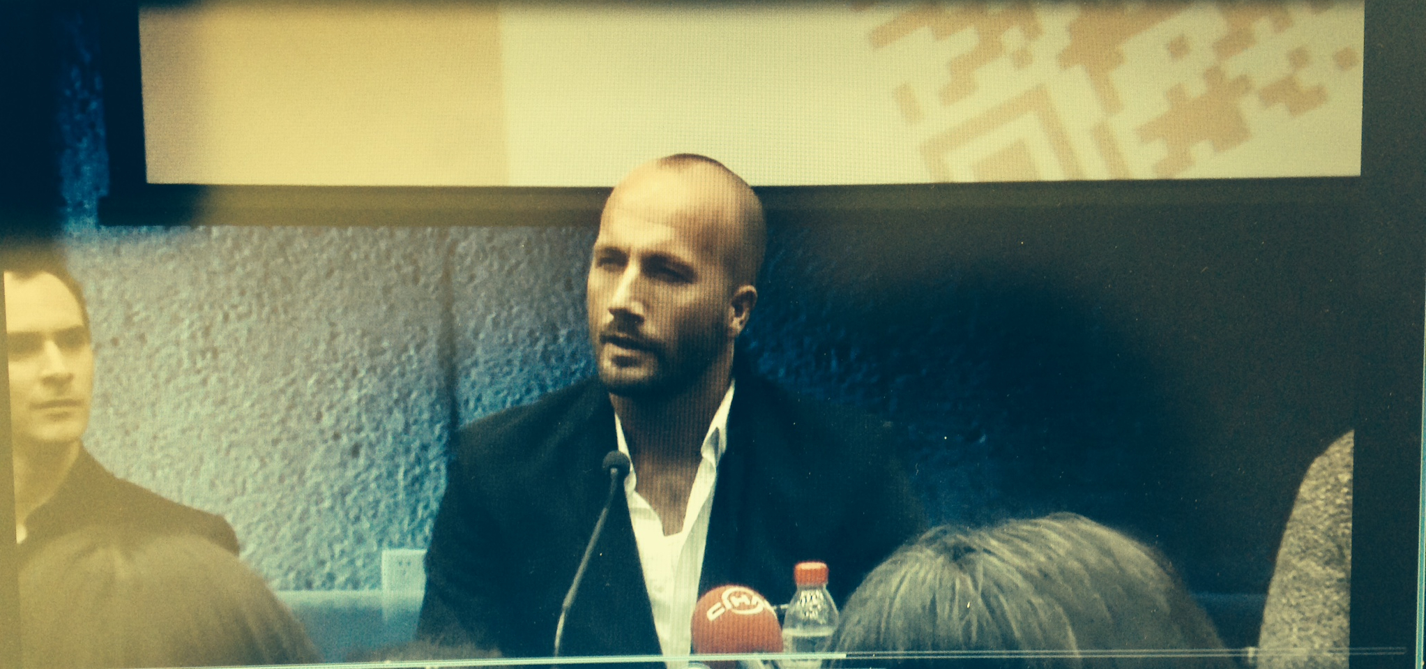 Director Emil Jonsvik in Beijing, China. Pressconferance, The name of the game (swe title Krigarnas Ö)