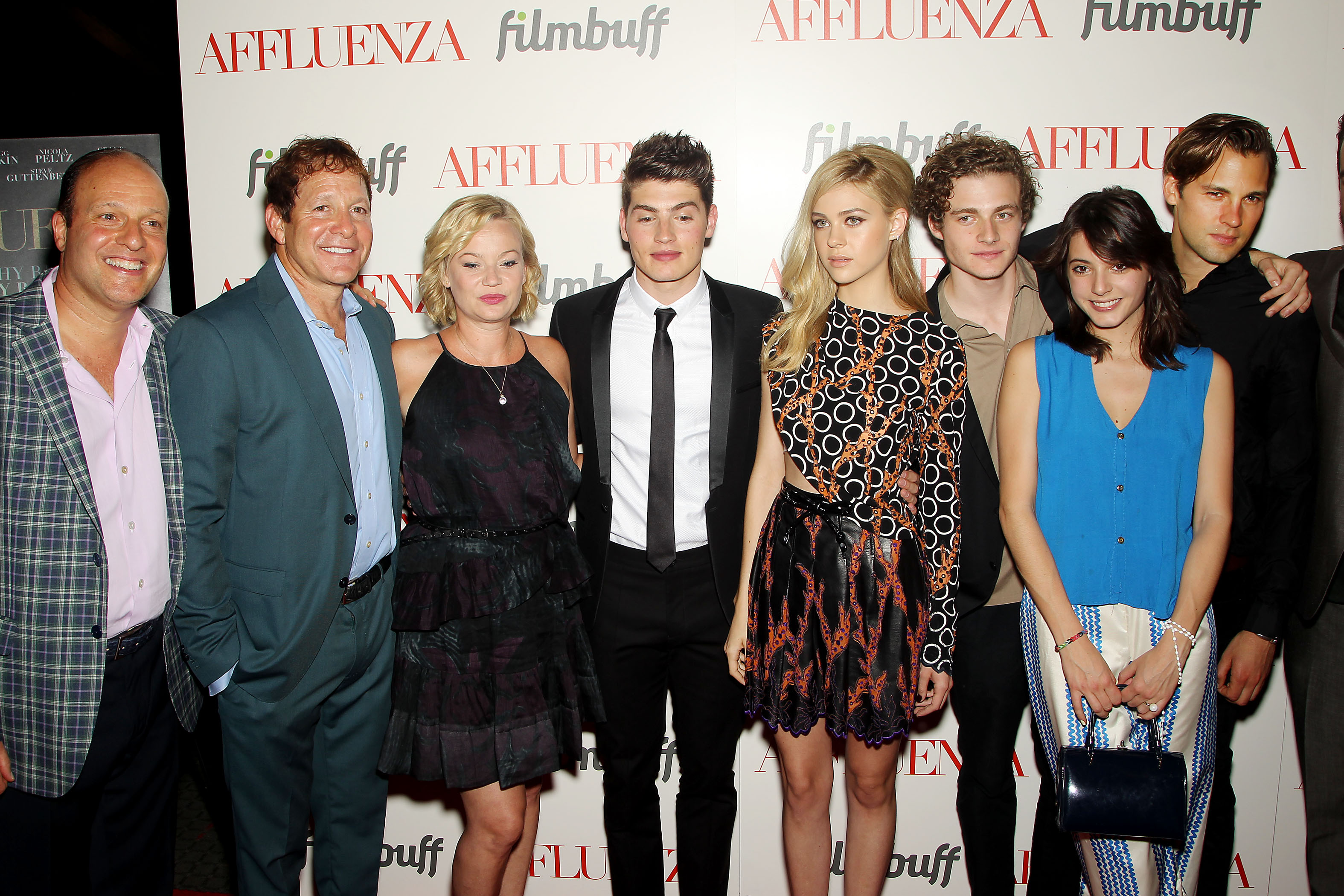 Morris S. Levy with the cast of the film Affluenza at the premiere.