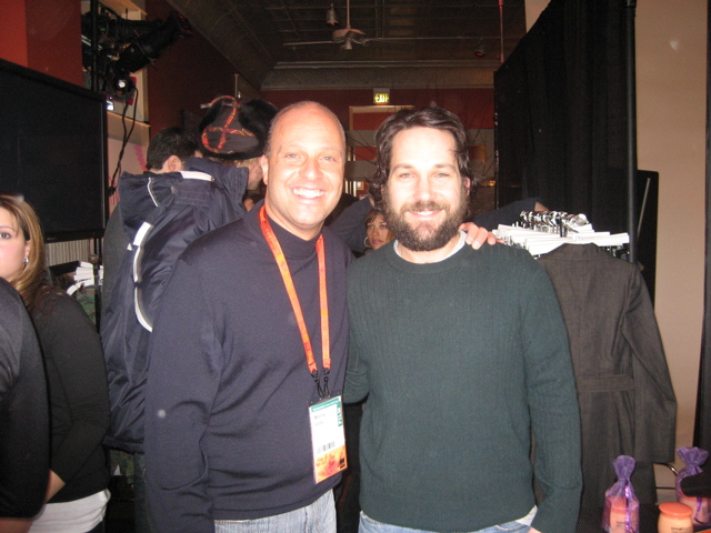 Producer Morris S. Levy with Paul Rudd at the Sundance Film Festival for the premiere of 'The Ten', January 2007