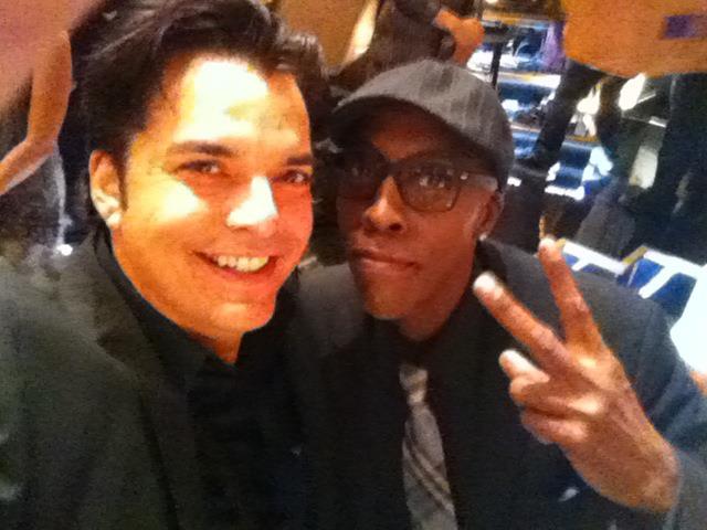 Lex Lang with Arsenio Hall after the show.