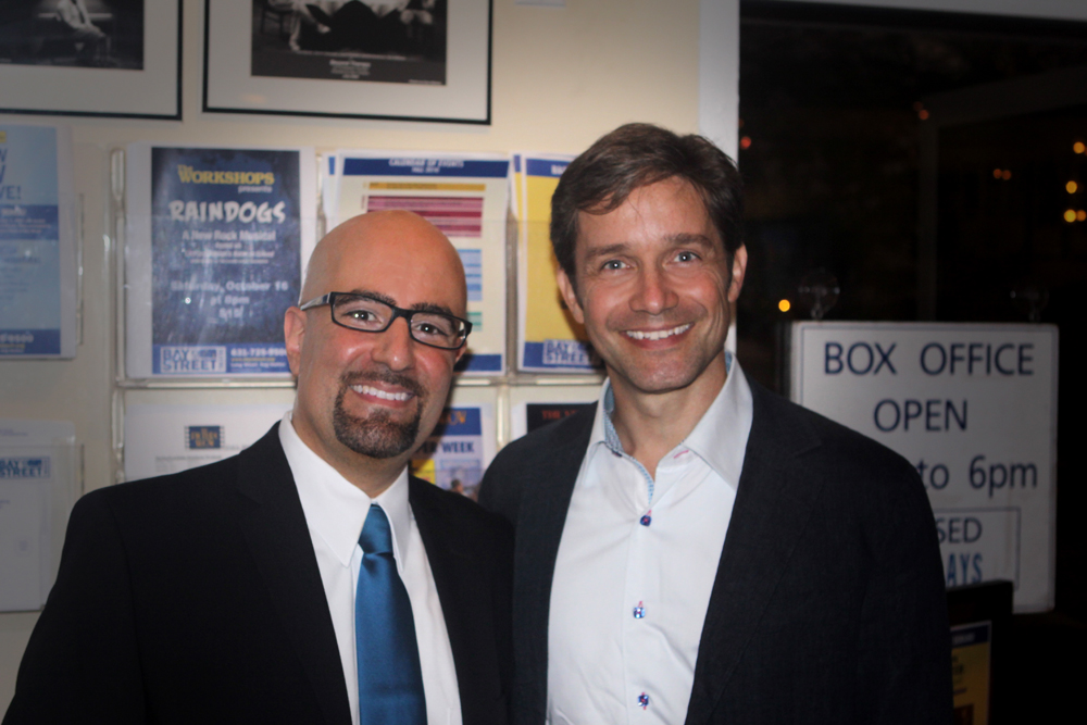 Filmmakers Daniel Azarian (left) and Fabien Cousteau (right) at the Opening Night Reception of the Hamptons Conservation & Wildlife Film Festival.