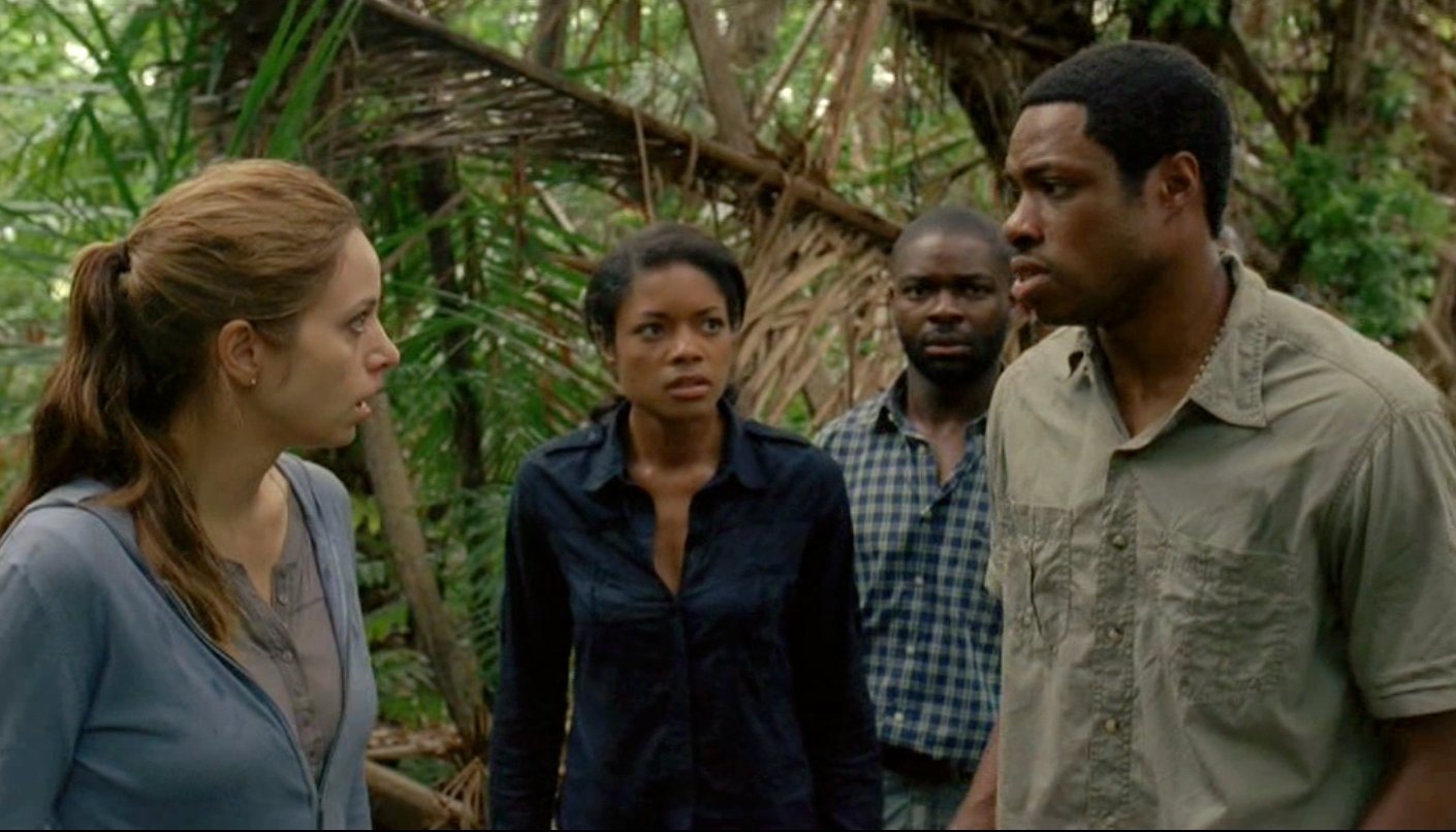 Still of Osi Okerafor, Naomie Harris, Jodhi May and David Oyelowo in 'BLOOD AND OIL'