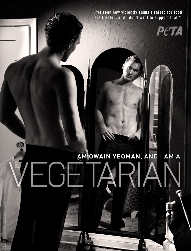 Owain Yeoman PETA Vegetarian Billboard Campaign 2011.