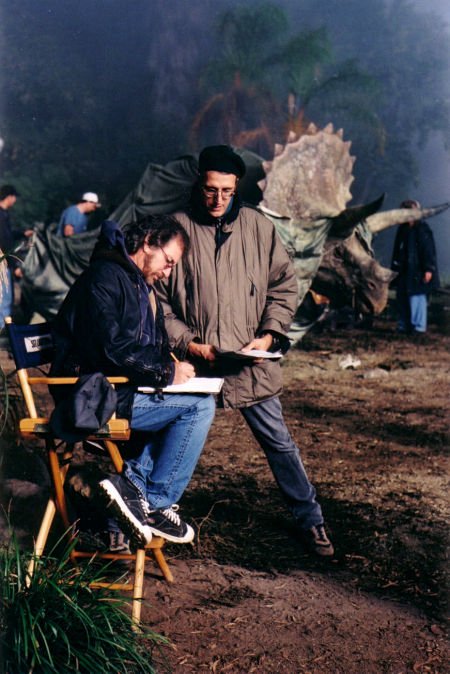 Steven Spielberg sketches out a storyboard assignment.