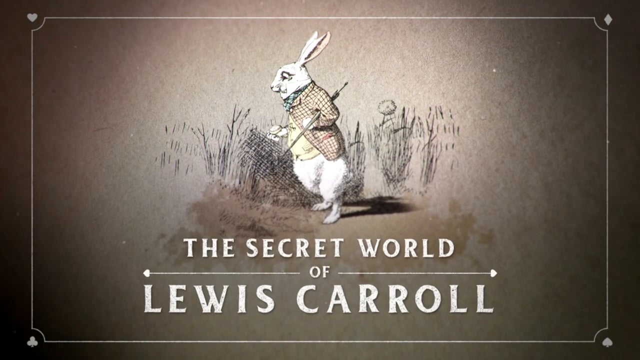 Titles of 'The Secret World of Lewis Carroll' Documentary. Directed by Clare Beavan.
