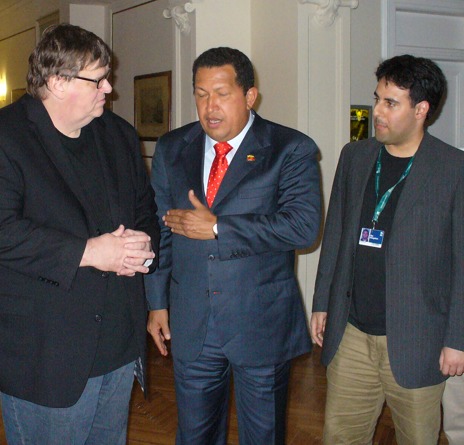 Michael Moore, Hugo Chavez, Basel Hamdan