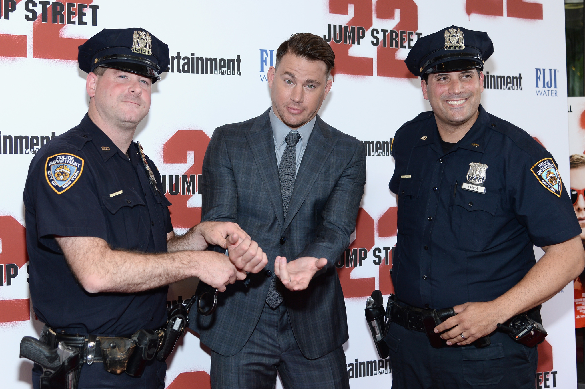 Actor Channing Tatum and NYPD offers attend the New York screening of 