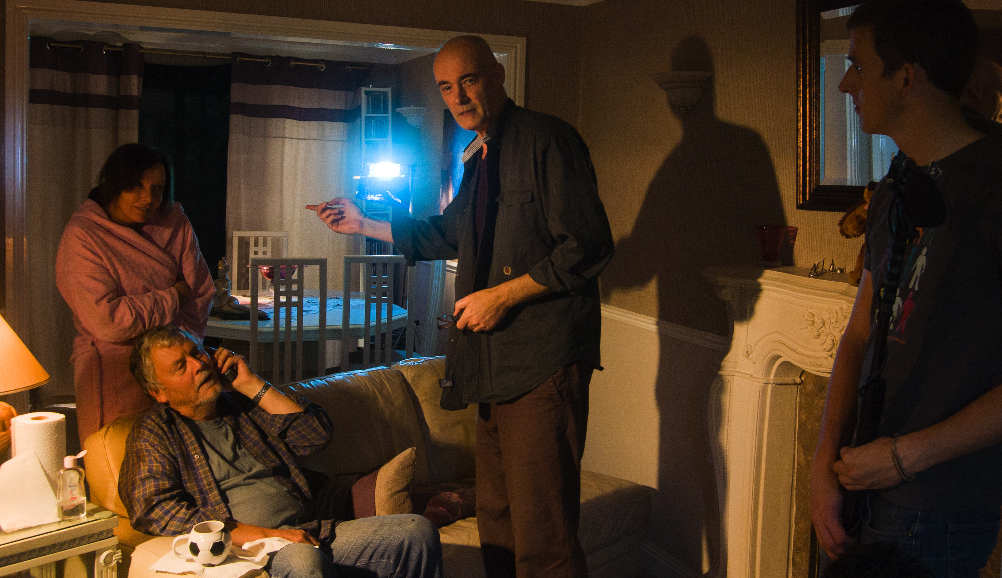 Ian Vernon directing Jeni Howarth Williams in the comedy feature: Best Little Whorehouse in Rochdale.