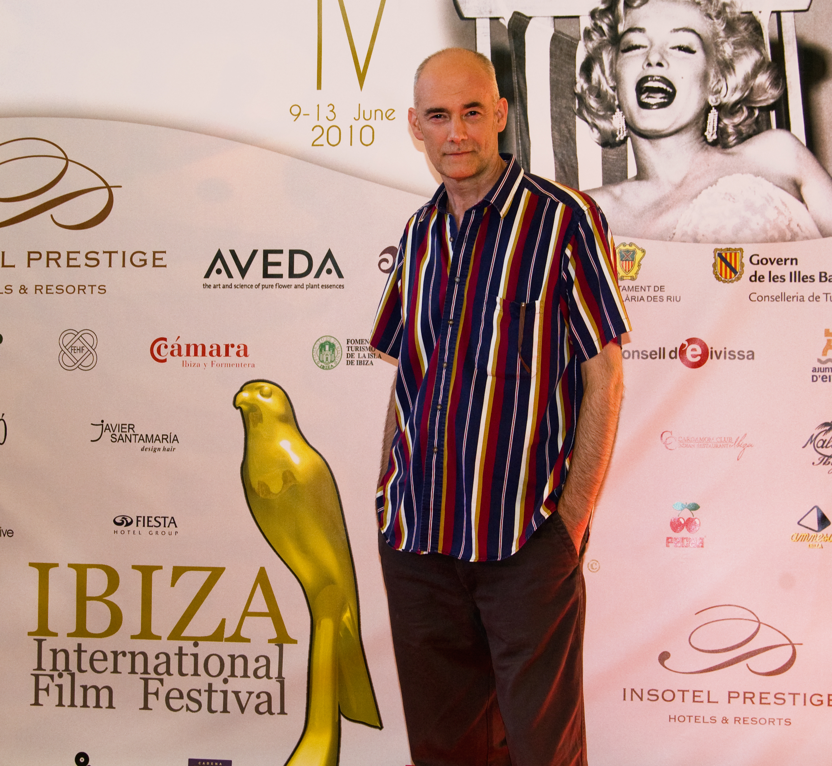 Ian Vernon on red carpet at the Ibiza International Film Festival.