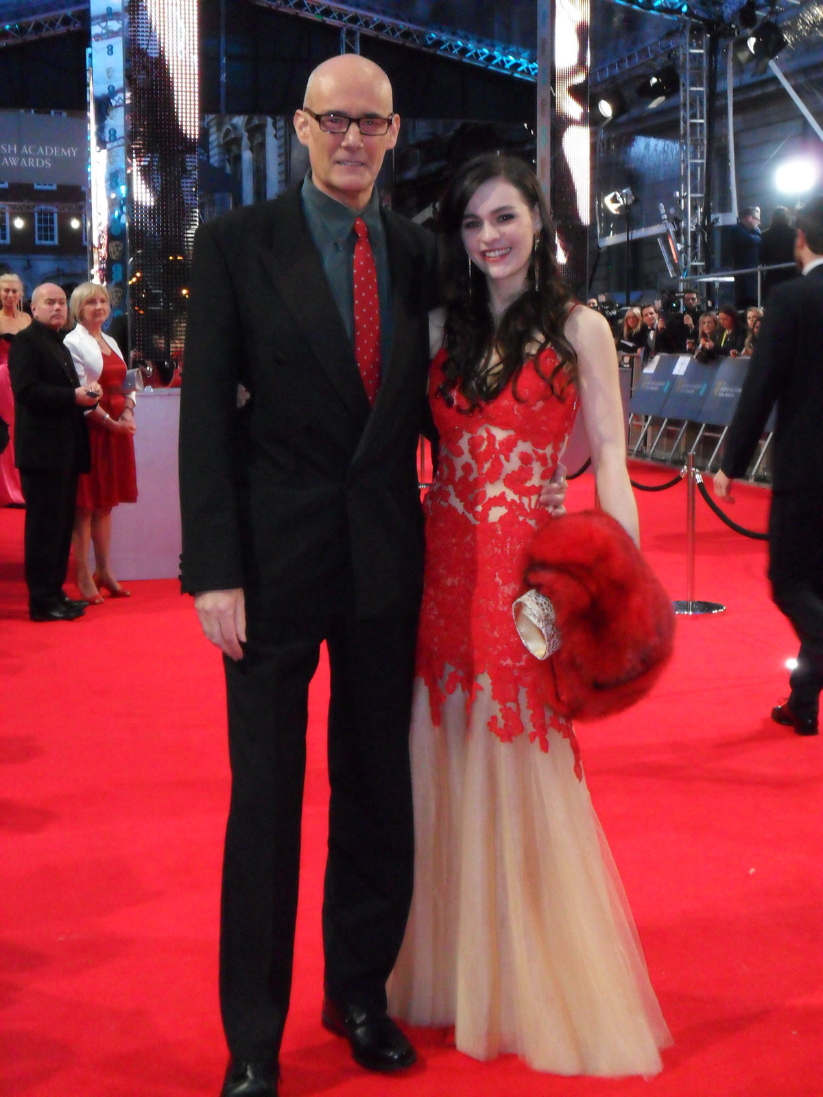 BAFTA Awards 2014. Director - Ian Vernon with guest - actress - Sophie Skelton.