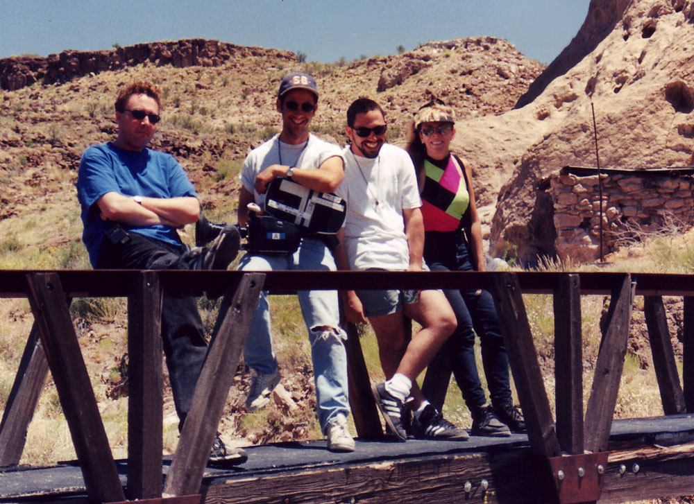 Alex Humphrey (2nd AD), Mike? (Camera) , Scott Piotrowski (Director) & ? (Loader) on 158 MILES TO YESTERDAY