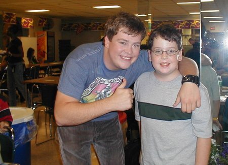 Tommy Snider and Sean Fash during a break on the set for a Turner Network commercial shoot.