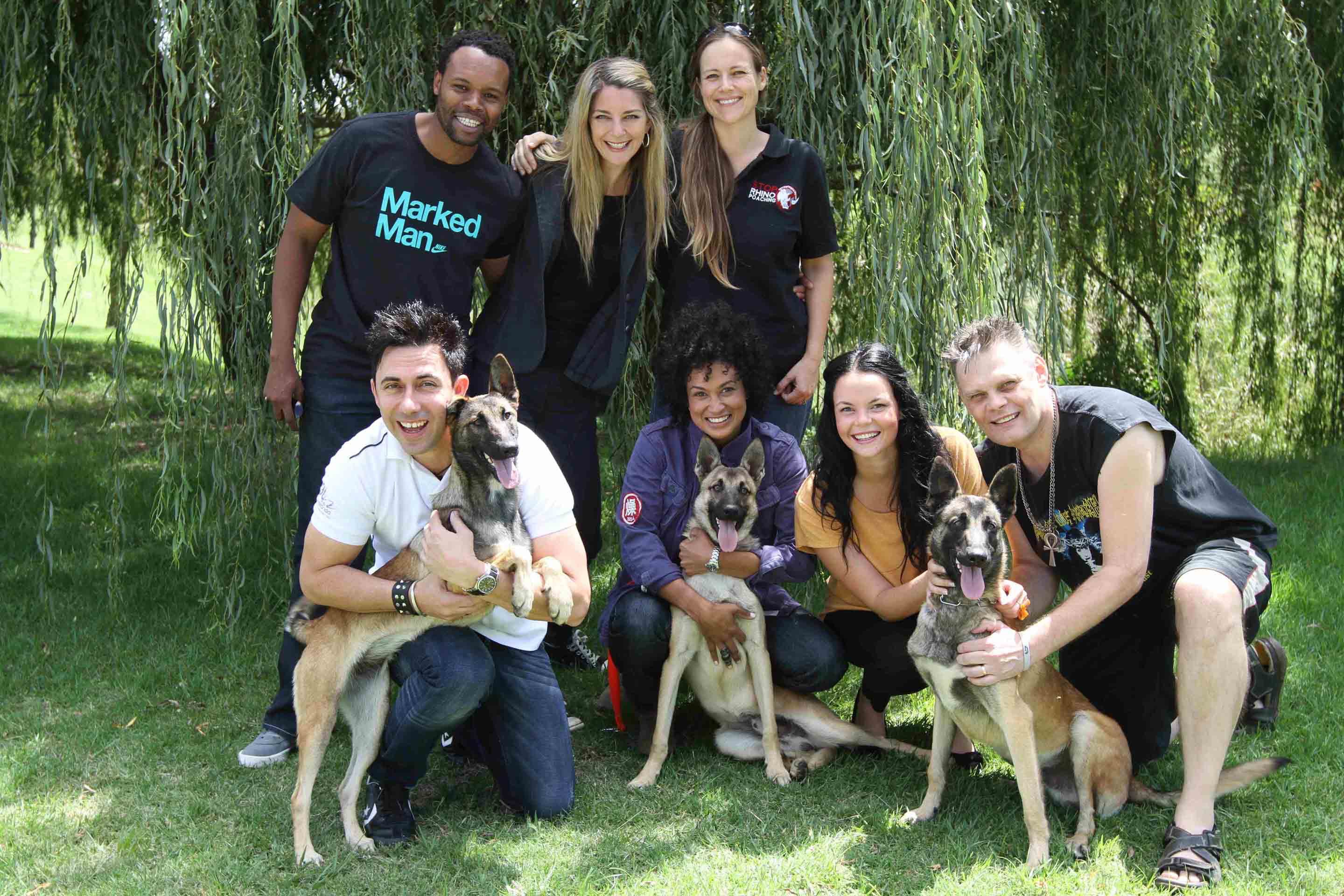 The Wild, Jacaranda FM and Stoprhinopoaching.com collaborate to raise funds for The Tracker Dogs Project to boost anti rhino poaching efforts. Faye Peters is pictured here with a Belgian Malinois trained in rhino horn and weapon detection.