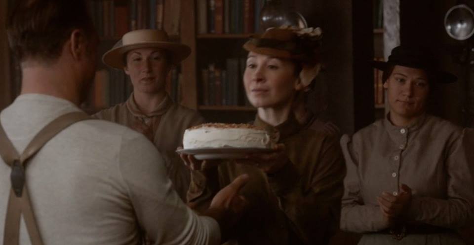 Florence Blakeley and her 'famous' red velvet cake in When Calls the Heart.