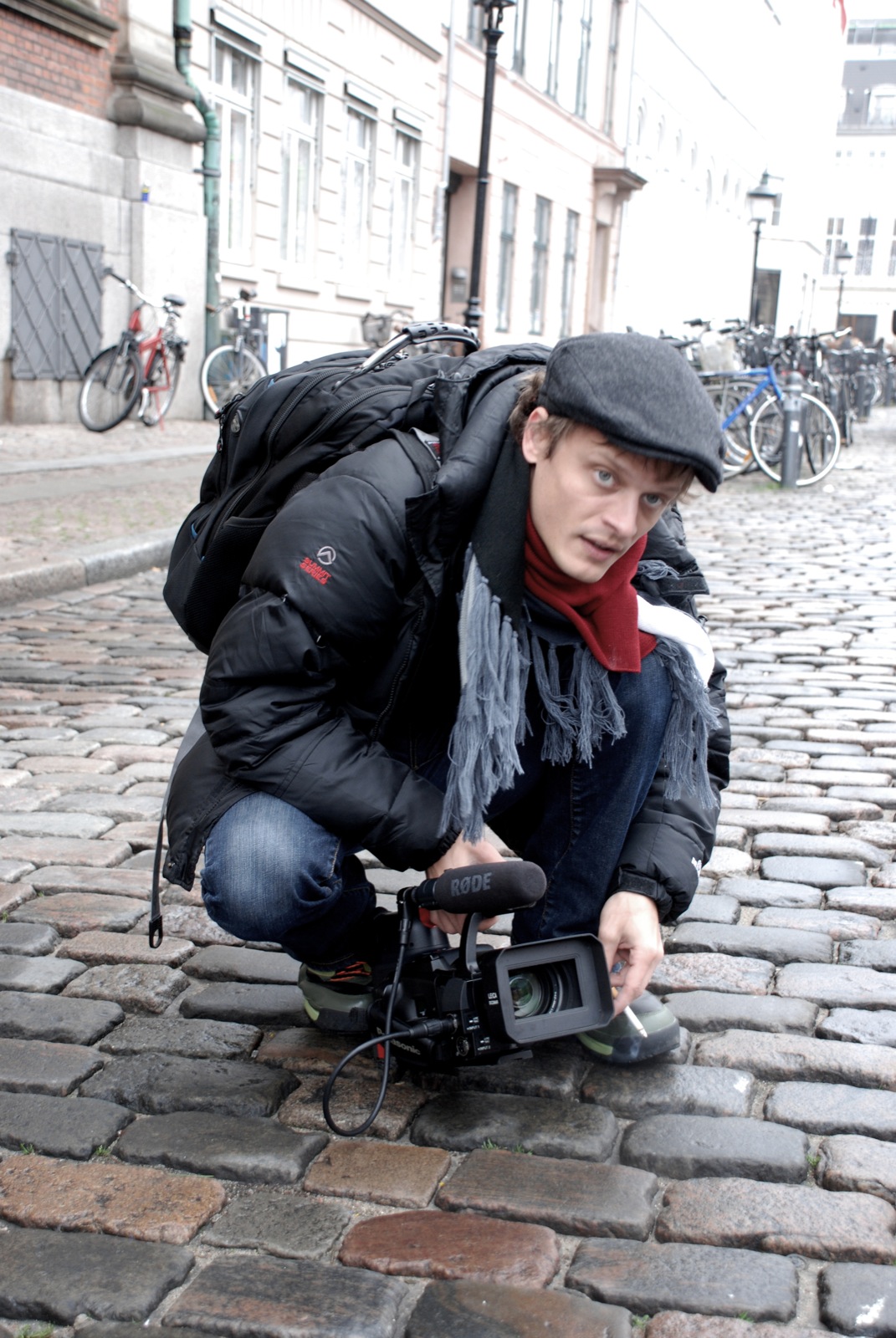 Steven Greenstreet shooting footage in Copenhagen, Denmark.