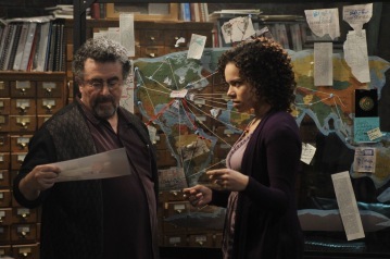 Still of Saul Rubinek and Genelle Williams in Warehouse 13 (2009)
