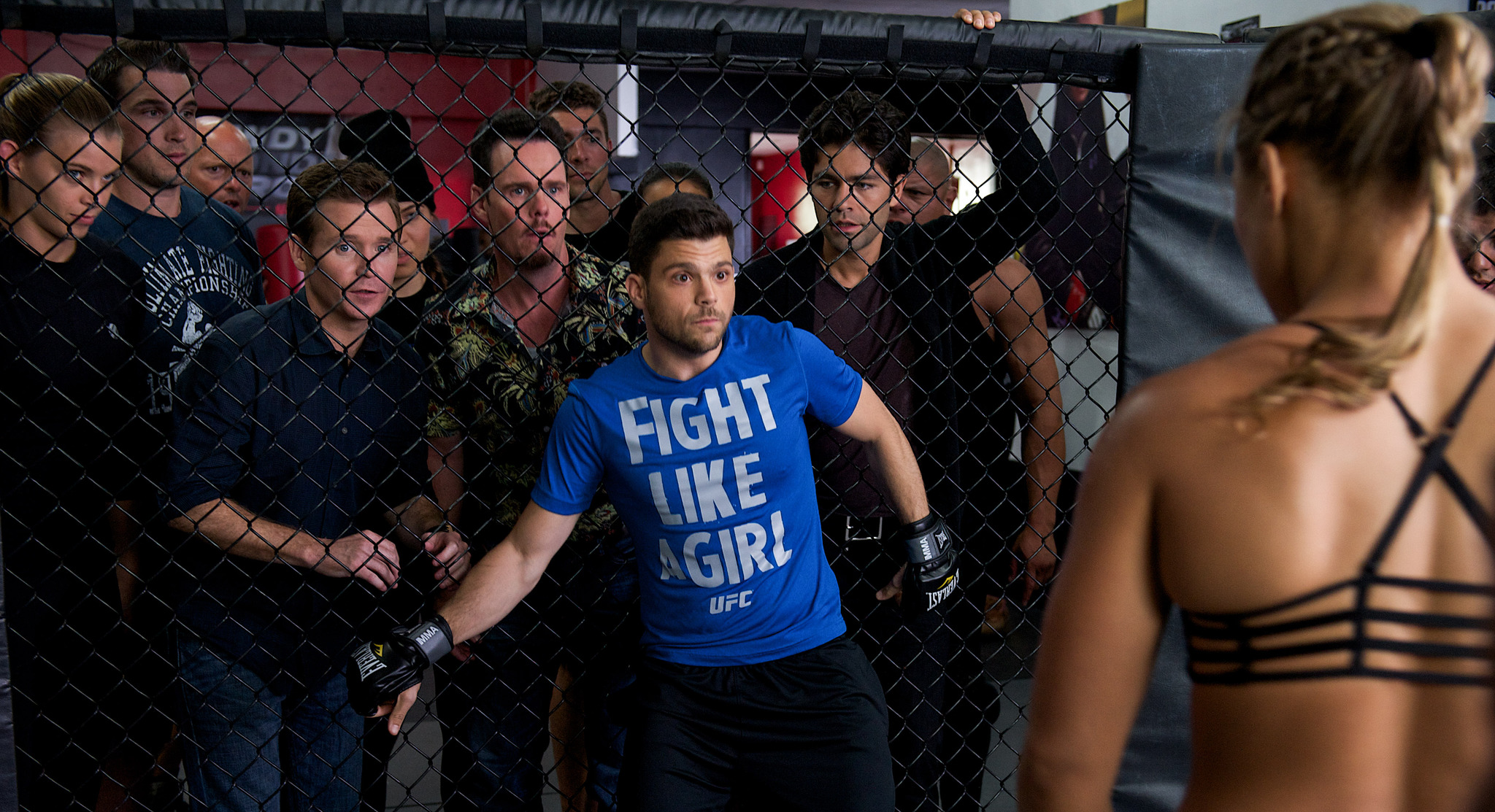 Still of Kevin Dillon, Adrian Grenier, Kevin Connolly, Jerry Ferrara and Ronda Rousey in Entourage (2015)