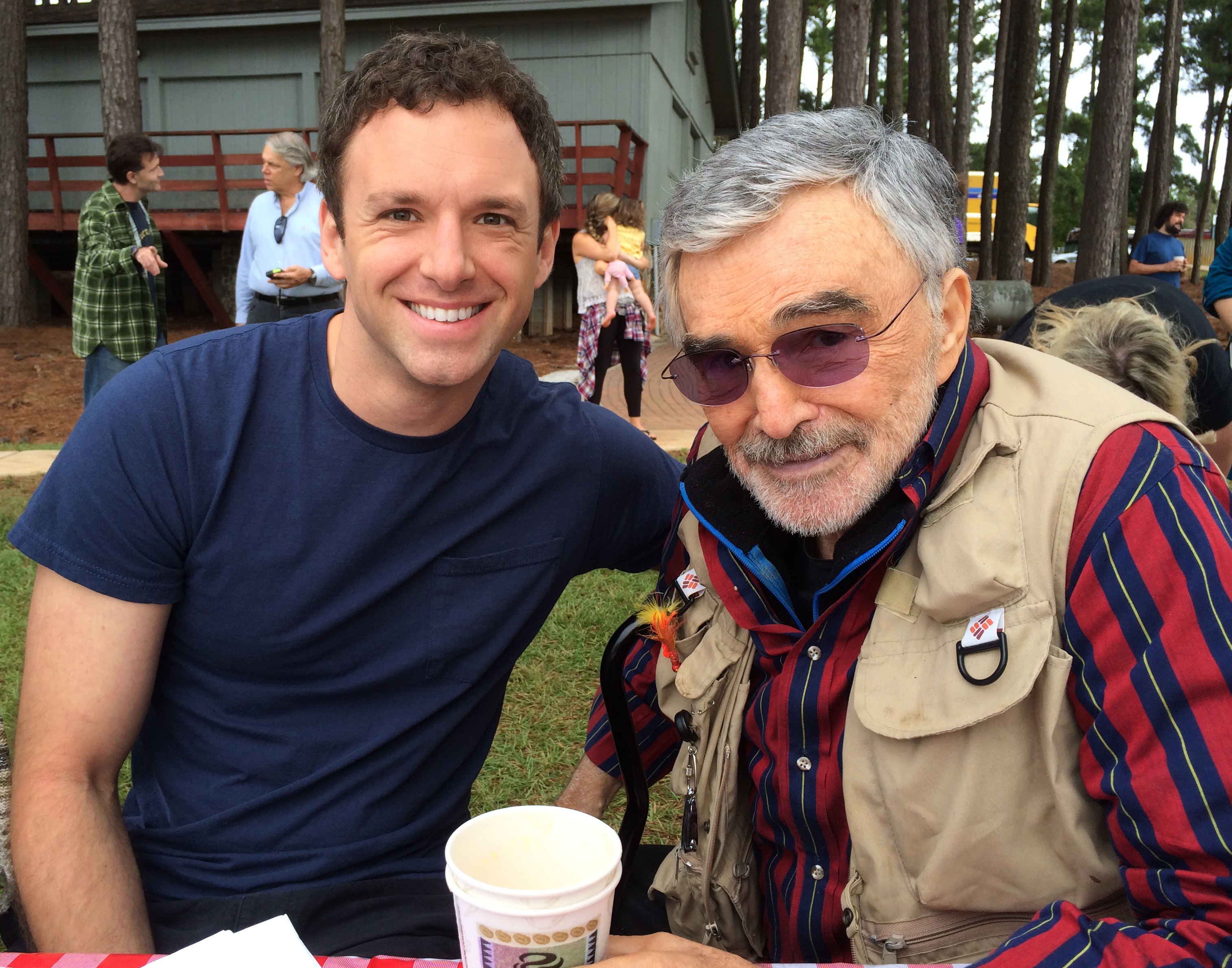 with Burt Reynolds on the set of Elbow Grease