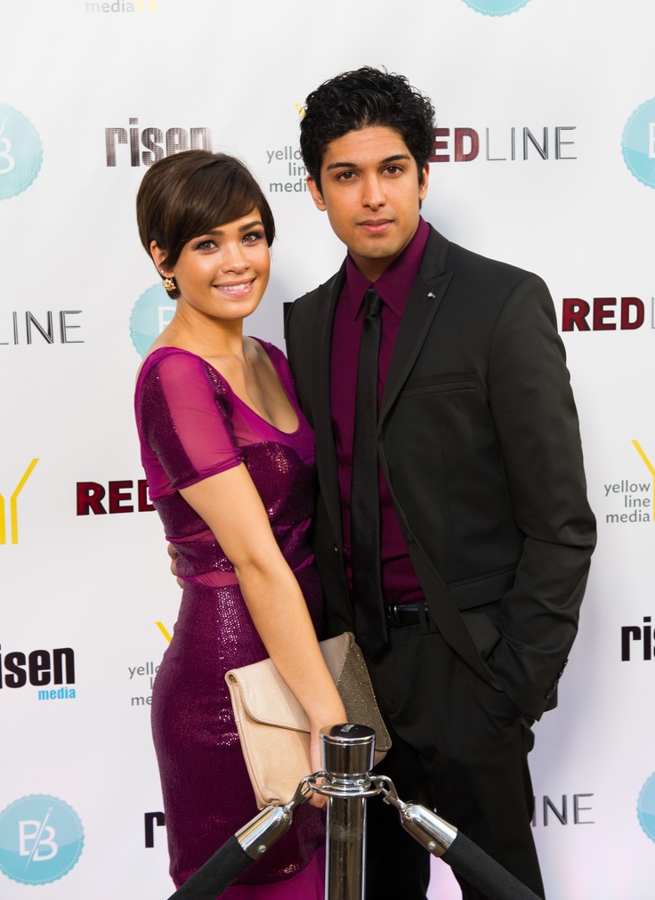 Kunal Sharma and Nicole Gale Anderson at the Red Line premiere