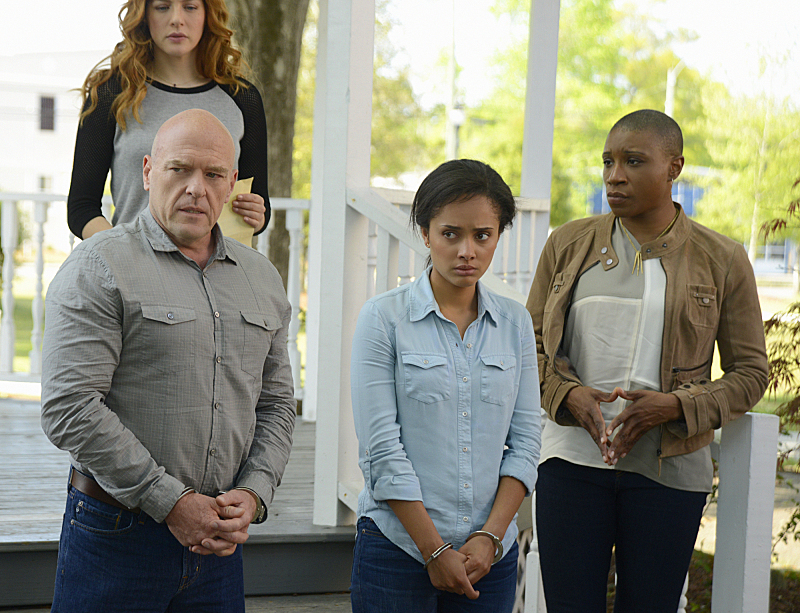 Still of Rachelle Lefevre, Dean Norris, Aisha Hinds and Karla Crome in Under the Dome (2013)