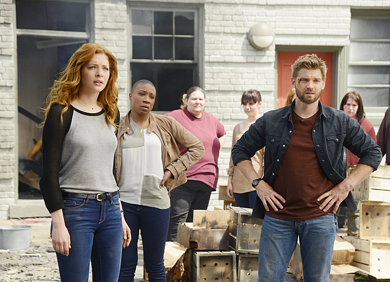 Still of Rachelle Lefevre, Mike Vogel and Aisha Hinds in Under the Dome (2013)