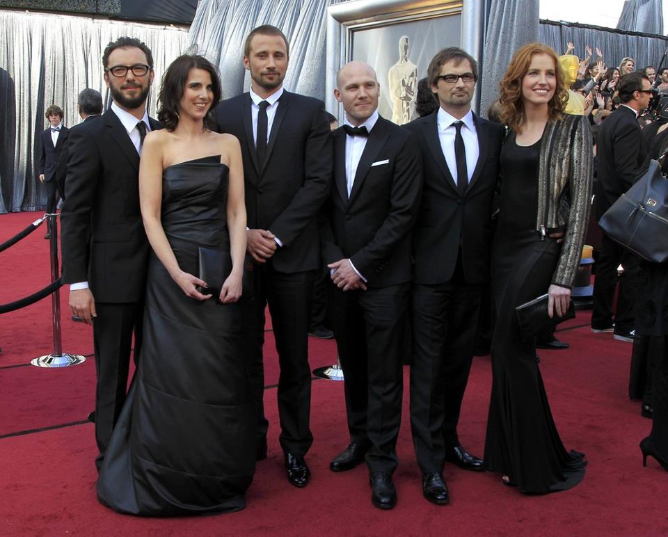 Fltr: Michaël R. Roskam, Anneleen Masschelein, Matthias Schoenaerts, Jeroen Perceval, Bart Van Langendonck, Kati Van de Velde