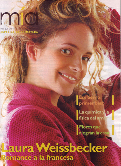 Laura Weissbecker, actress, cover of magazine La Razon, Bolivia