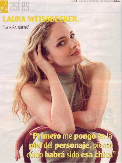 Laura Weissbecker, article in magazine for la Razon, Bolivia