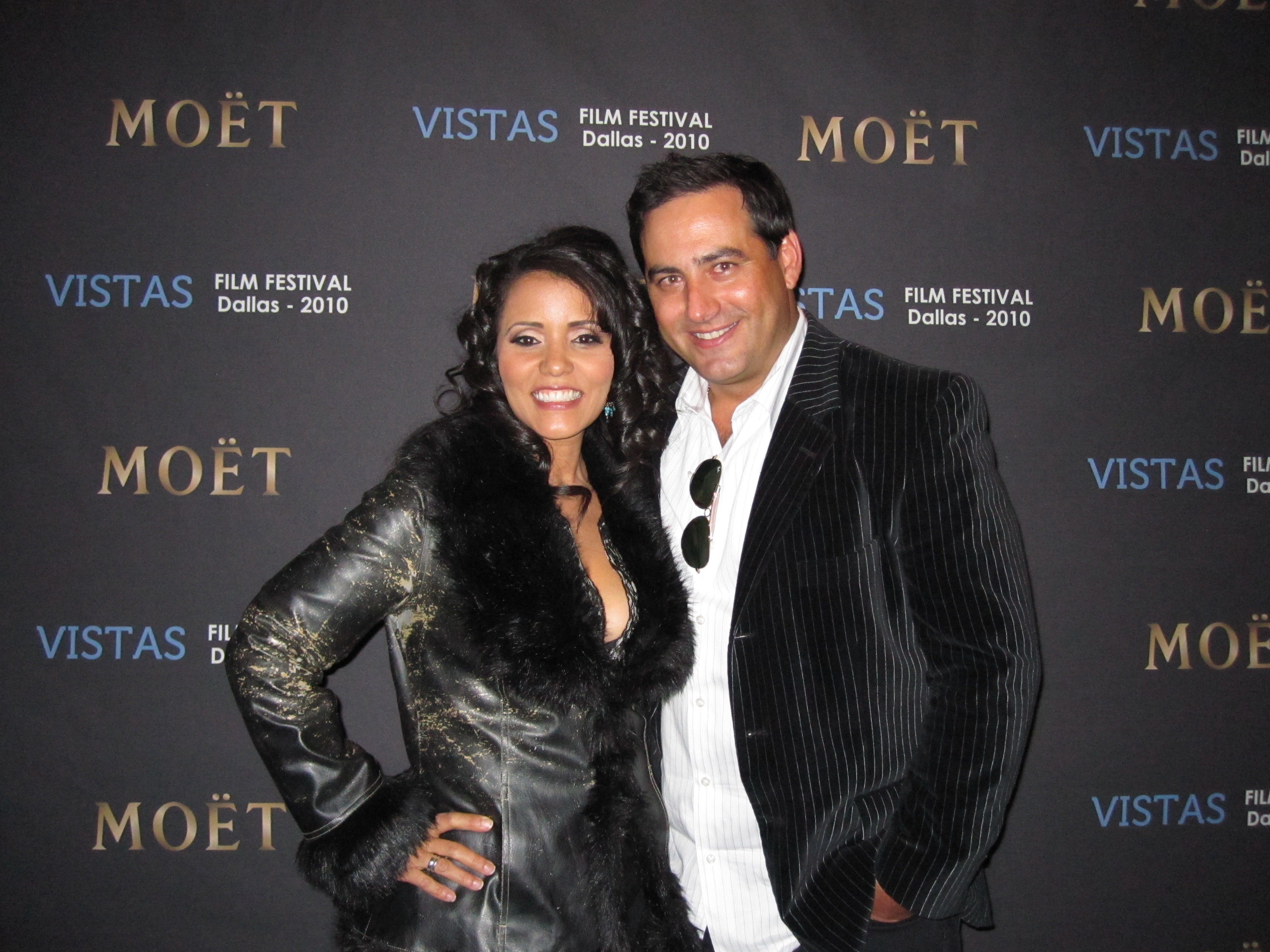 Miranda Martinez with actor Rene Lavan at the 2010 Vistas Film Festival