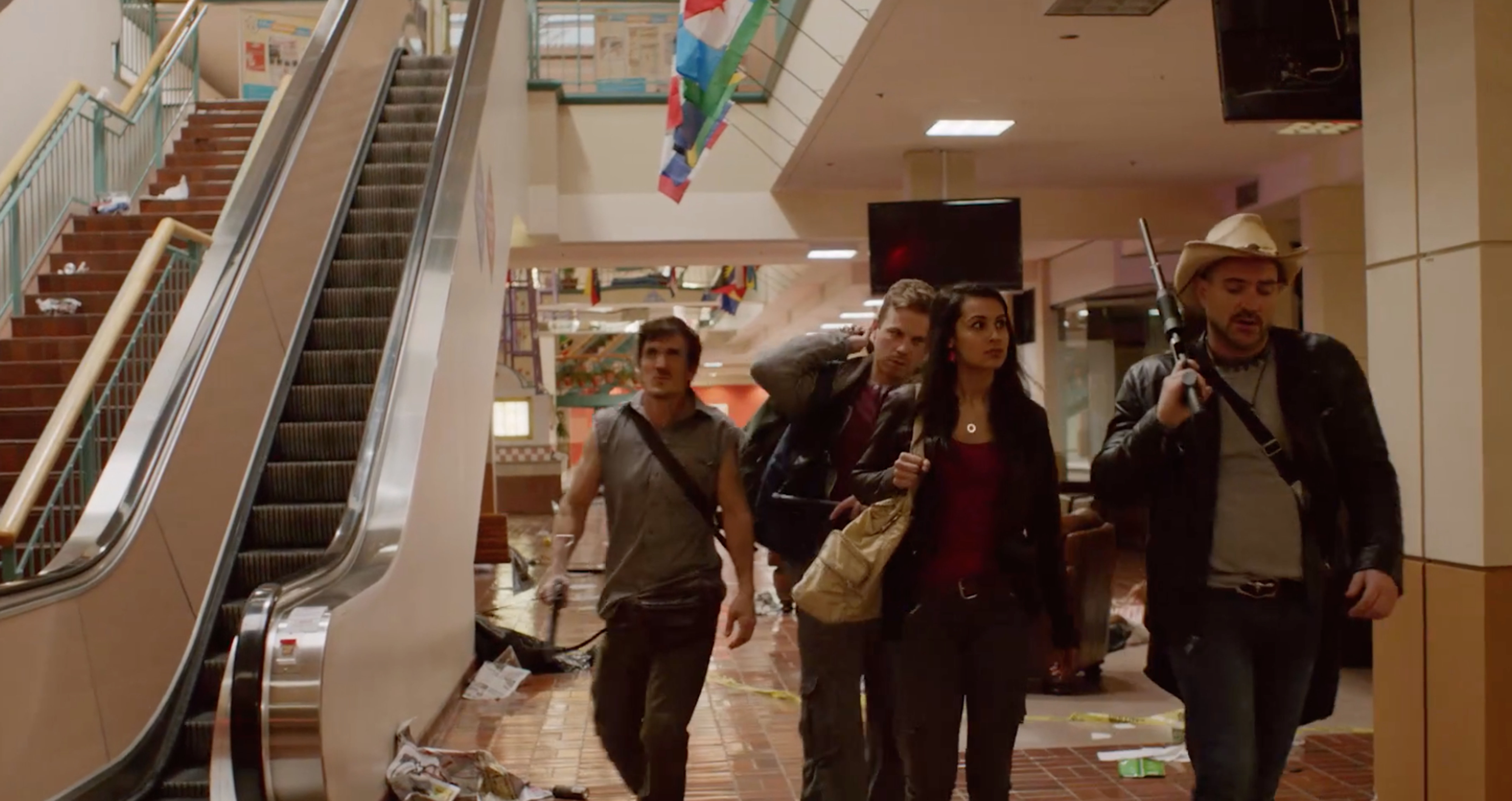 Still of Sophia Taylor Ali, Andrew Pozza, Joey Oglesby and Tim Ogletree in Walking with the Dead (2015)