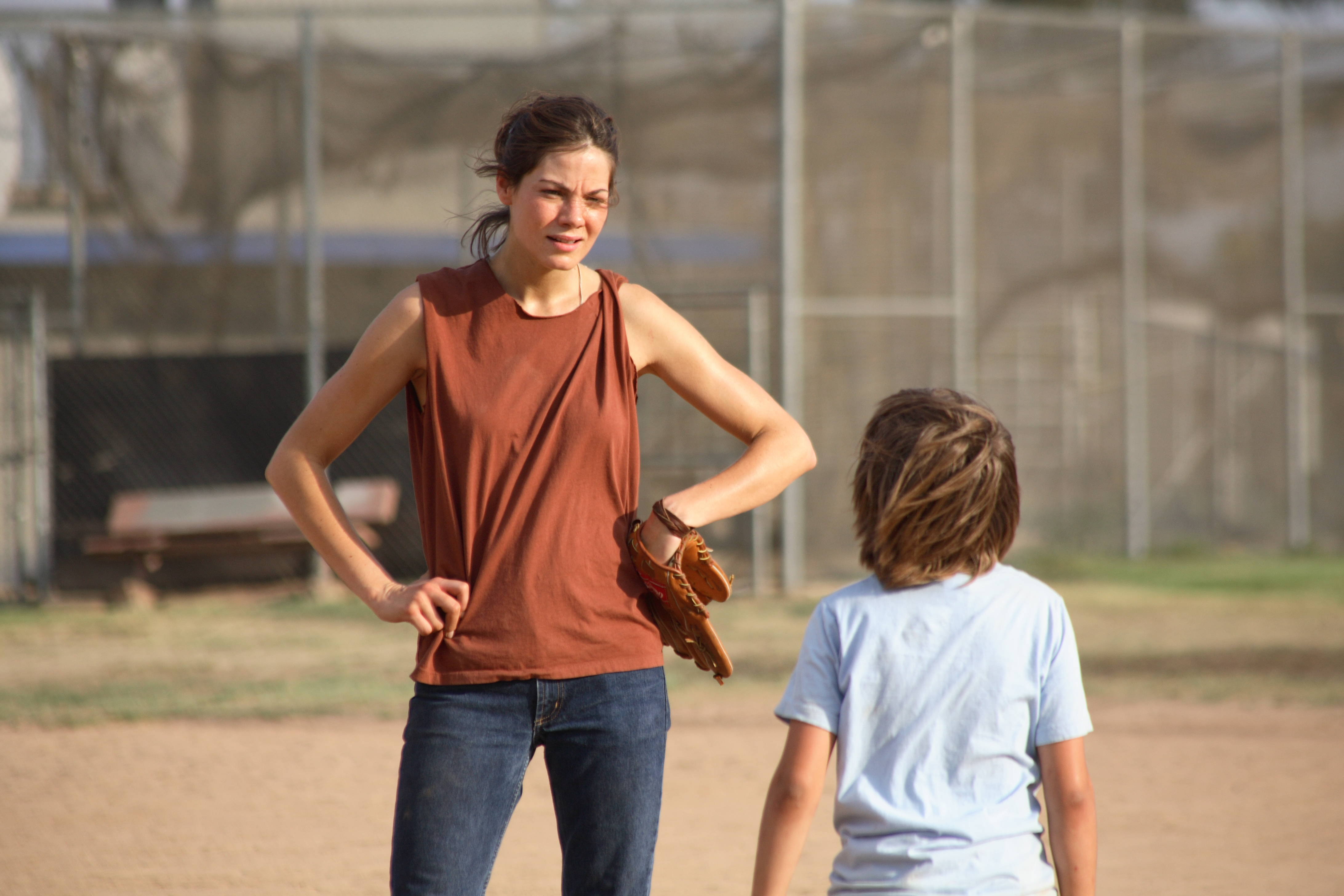 Michelle Monaghan as Diane Ford and Jimmy Bennet as her son, Peter, in TRUCKER.