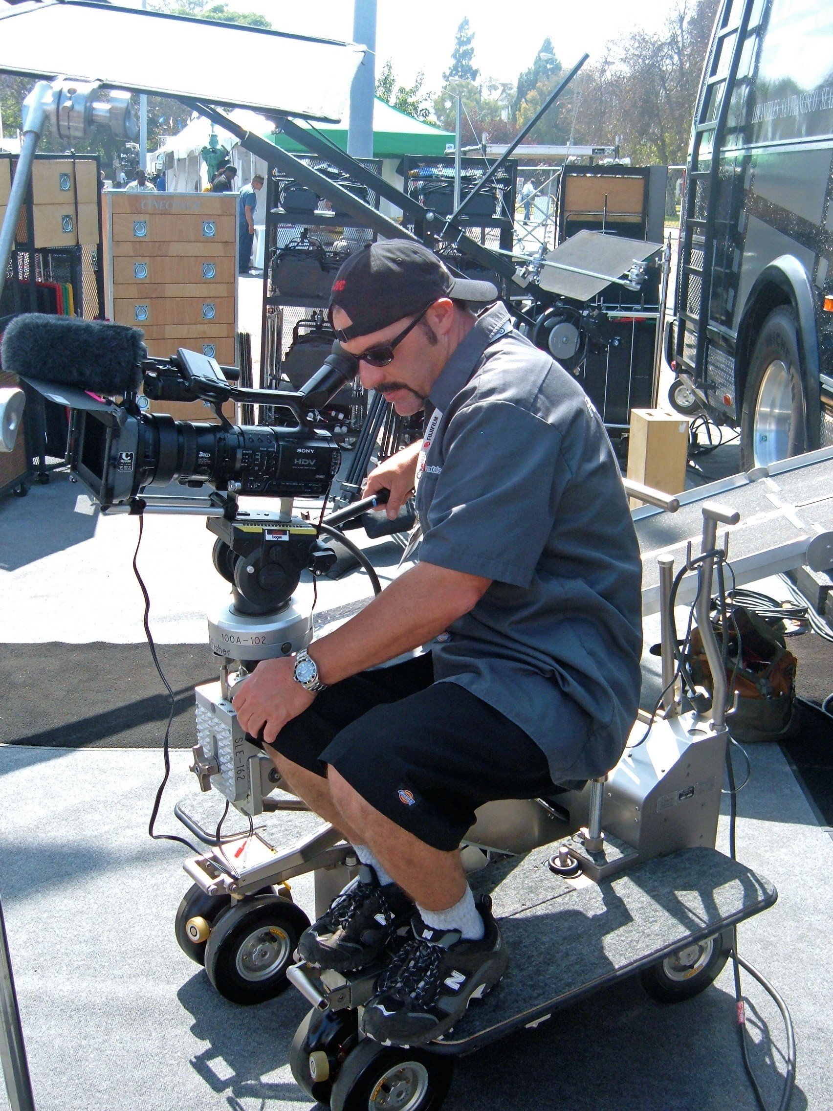 Bob Bekian on location directing a commercial for Panasonic Digital Photo by Bryan Avila
